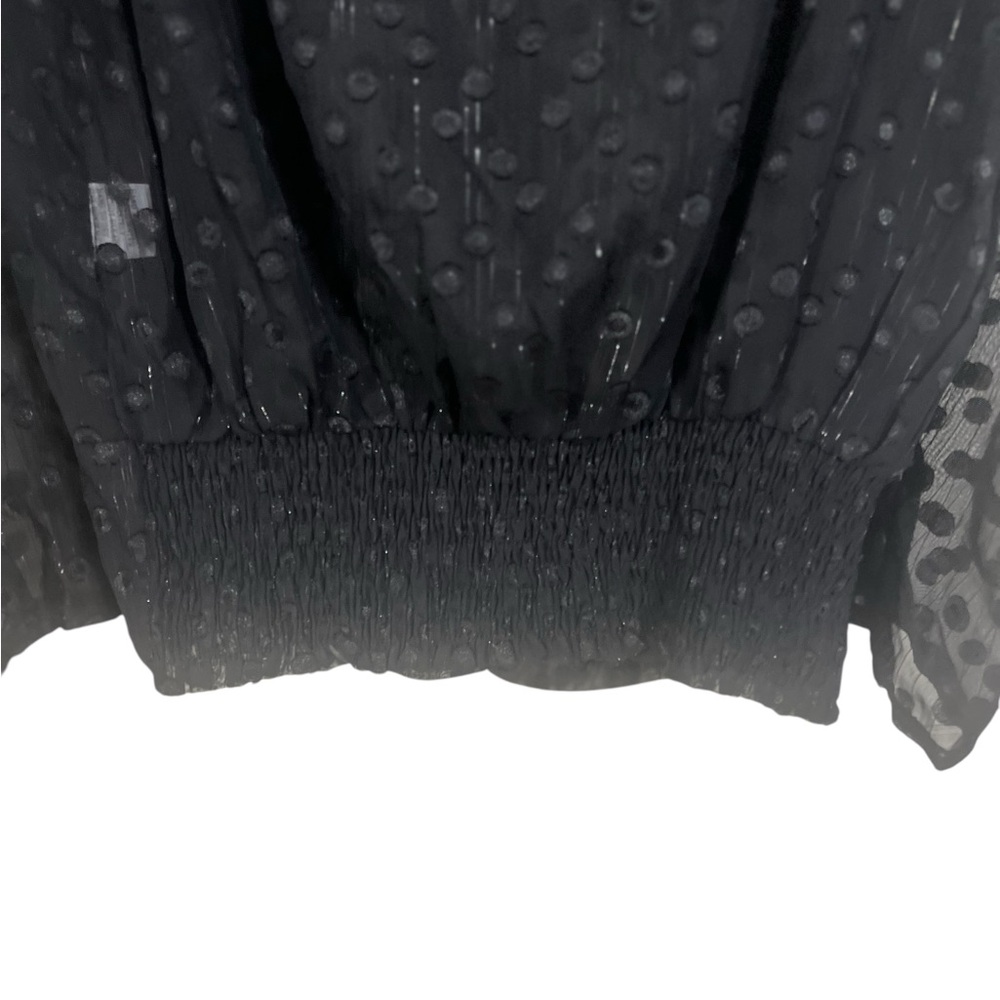A sheer black & silver blouse in size extra large - Picture 7 of 8